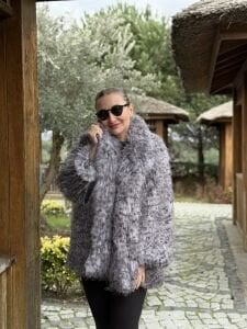 Premium Erya İthal Kürk Gri-leo