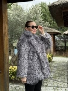 Premium Erya İthal Kürk Gri-leo