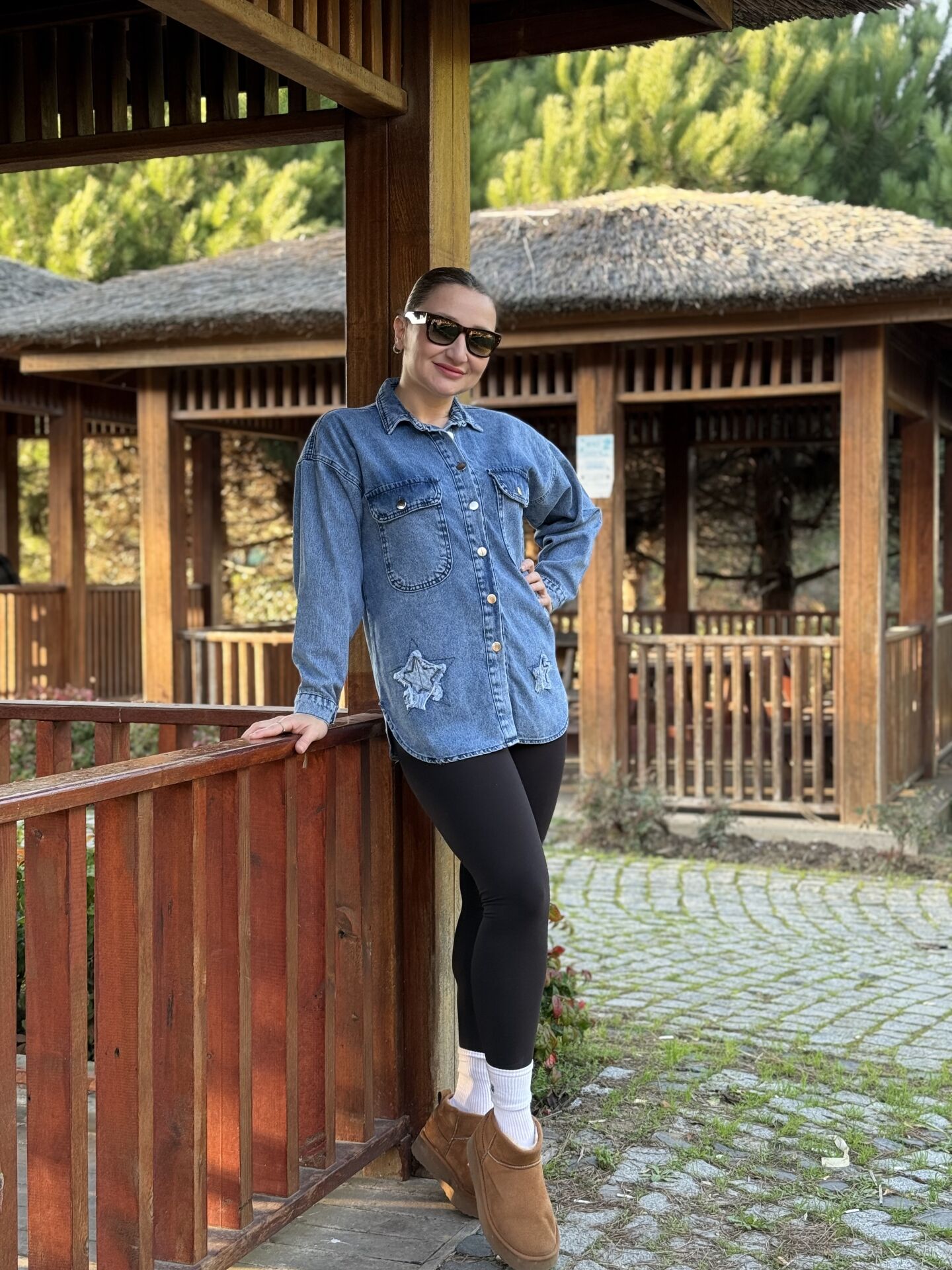 YILDIZ işleme Kot gömlek Mavi