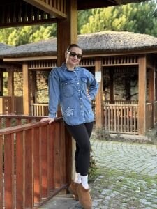 YILDIZ işleme Kot gömlek Mavi