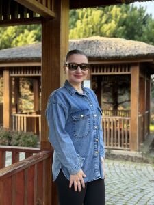 YILDIZ işleme Kot gömlek Mavi