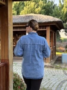 YILDIZ işleme Kot gömlek Mavi