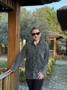 LİYA taşlı Kot gömlek Gri