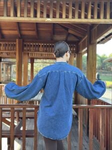 Orjinal marka balon kol kot gömlek