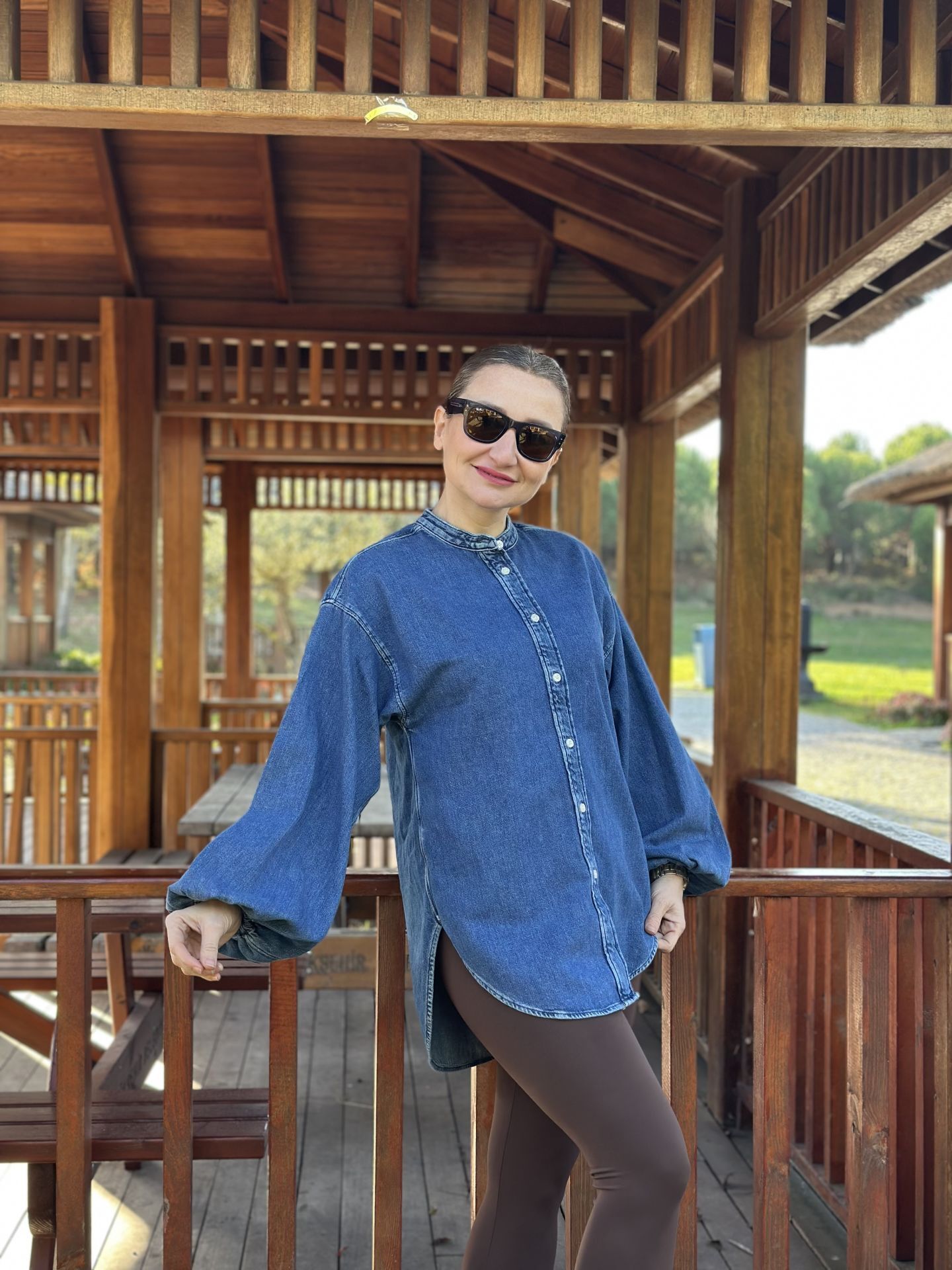 Orjinal marka balon kol kot gömlek