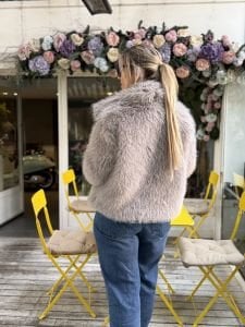 Premium Astarlı kısa KÜRK gri