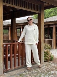 Teddy Triko takım Kırık beyaz