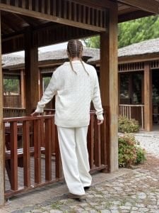 Teddy Triko takım Kırık beyaz