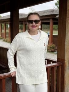 Teddy Triko takım Kırık beyaz