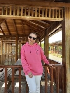 Pembe logo kapüşonlu sweatshirt