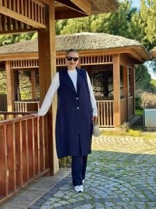 A.akay Crep Yelekli 2li Takım Lacivert