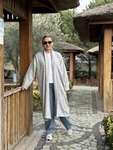 Yumoş Uzun Hırka Gri