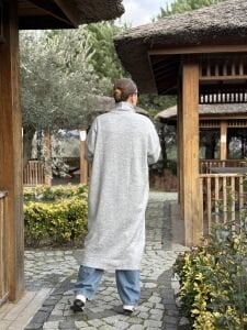 Yumoş Uzun Hırka Gri