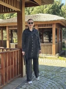 A.akay İncili Gömlek Takım Siyah