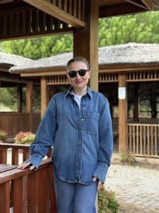 Orjinal HM kot gömlek TEK CEP DETAYLI mavi