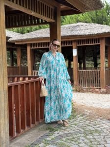 Berru tensel katleya elbise turkuaz