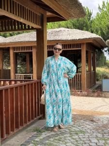 Berru tensel katleya elbise turkuaz