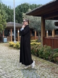 Gömlek yaka tasarım Oysho elbise Siyah