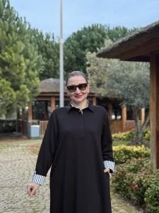 Gömlek yaka tasarım Oysho elbise Siyah