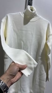 Triko tunik-elbise Krem