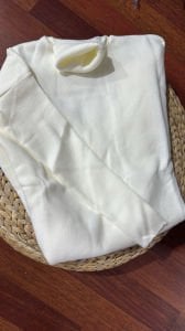 Triko tunik-elbise Krem