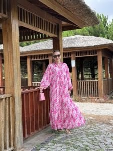 Berru tensel katleya elbise pembe