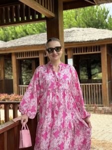 Berru tensel katleya elbise pembe