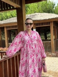 Berru tensel katleya elbise pembe