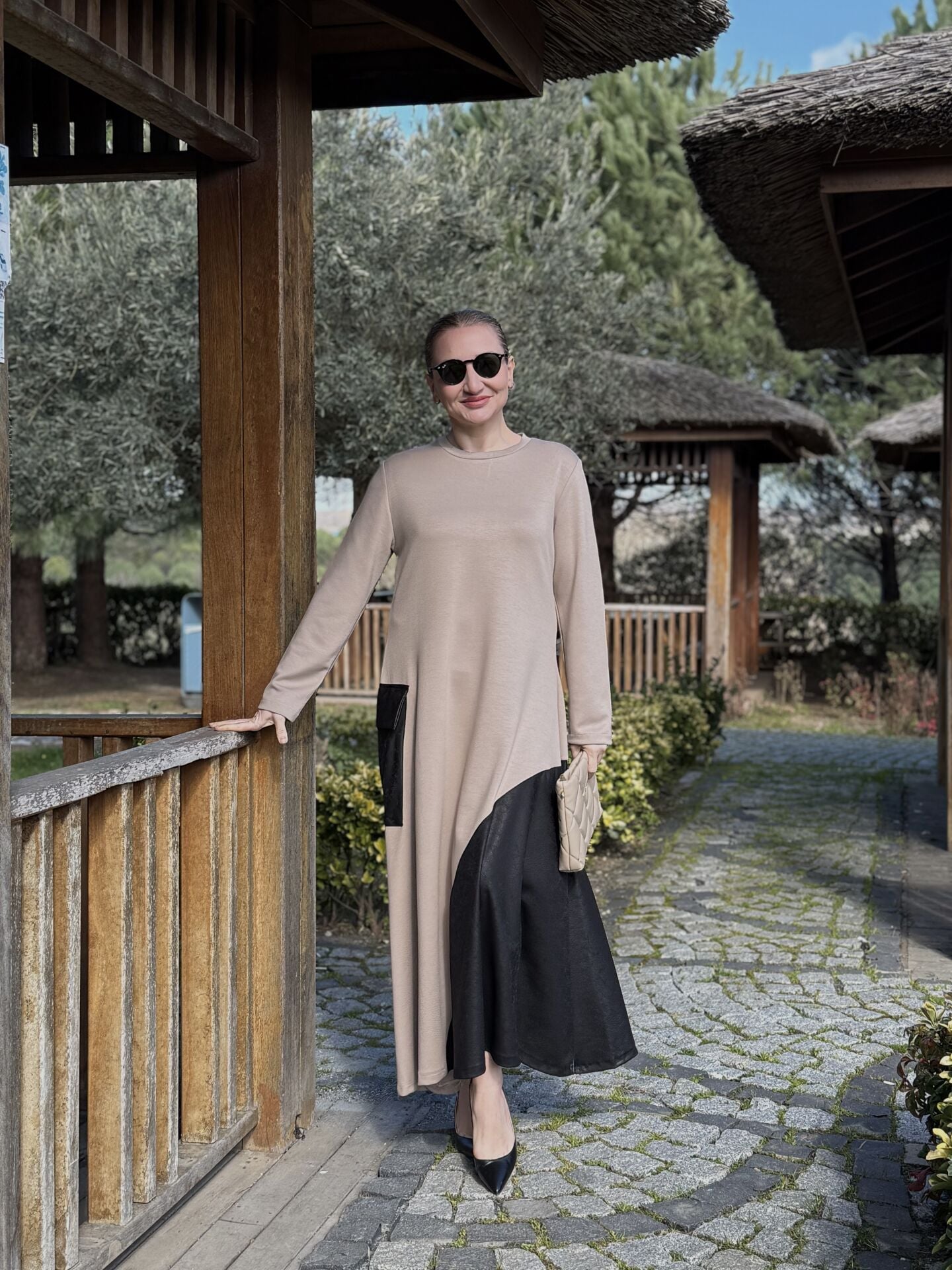 Asos etek ucu varaklı elbise Taş