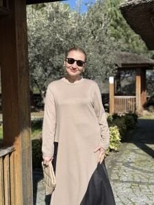 Asos etek ucu varaklı elbise Taş