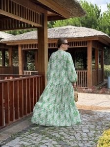 Berru tensel katleya elbise yeşil