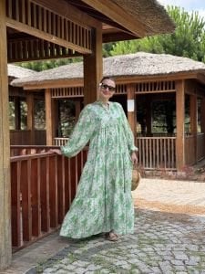 Berru tensel katleya elbise yeşil