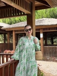 Berru tensel katleya elbise yeşil