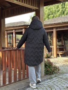 Oversize Beymen model kapitone mont siyah