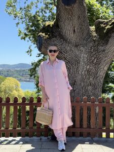 Polo Meylo Pamuk Tensel takım pembe