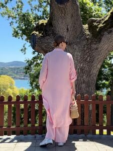 Polo Meylo Pamuk Tensel takım pembe