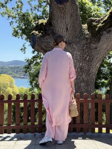 Polo Meylo Pamuk Tensel takım pembe