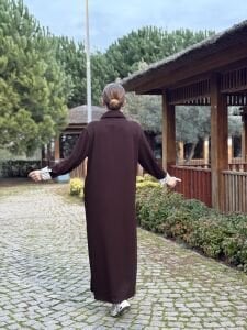 Gömlek yaka tasarım Oysho elbise Kahve