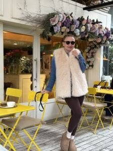 Premium Astarlı KÜRK Yelek Krem