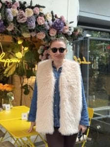 Premium Astarlı KÜRK Yelek Krem