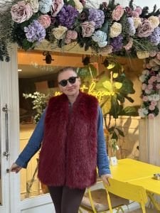 Premium Astarlı KÜRK Yelek Bordo