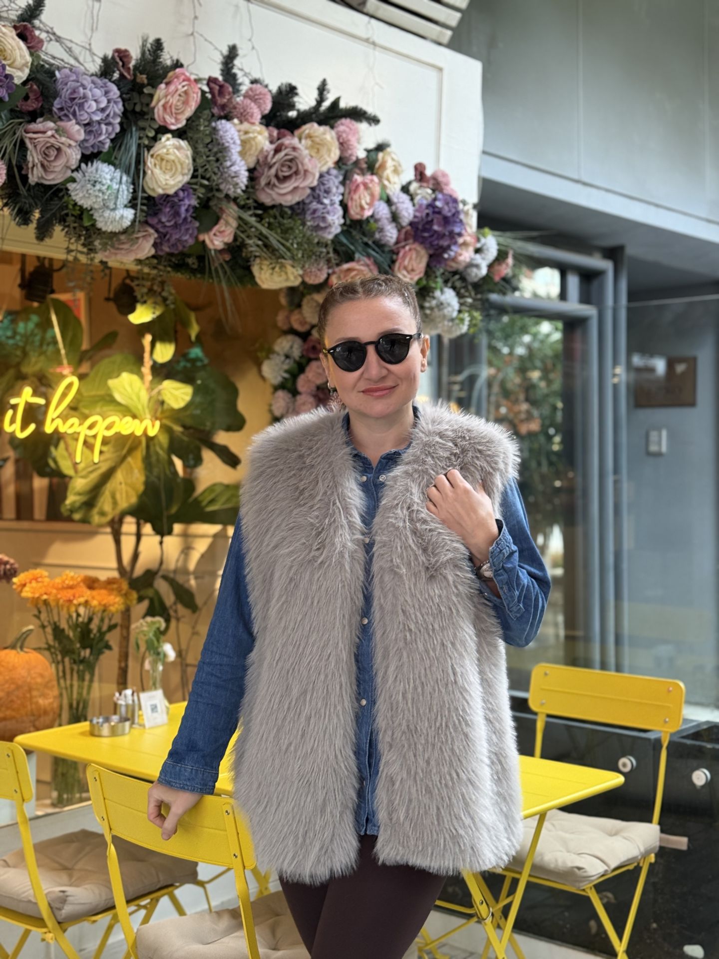 Premium Astarlı KÜRK Yelek Gri