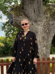 Polo mocca Viskon elbise siyah