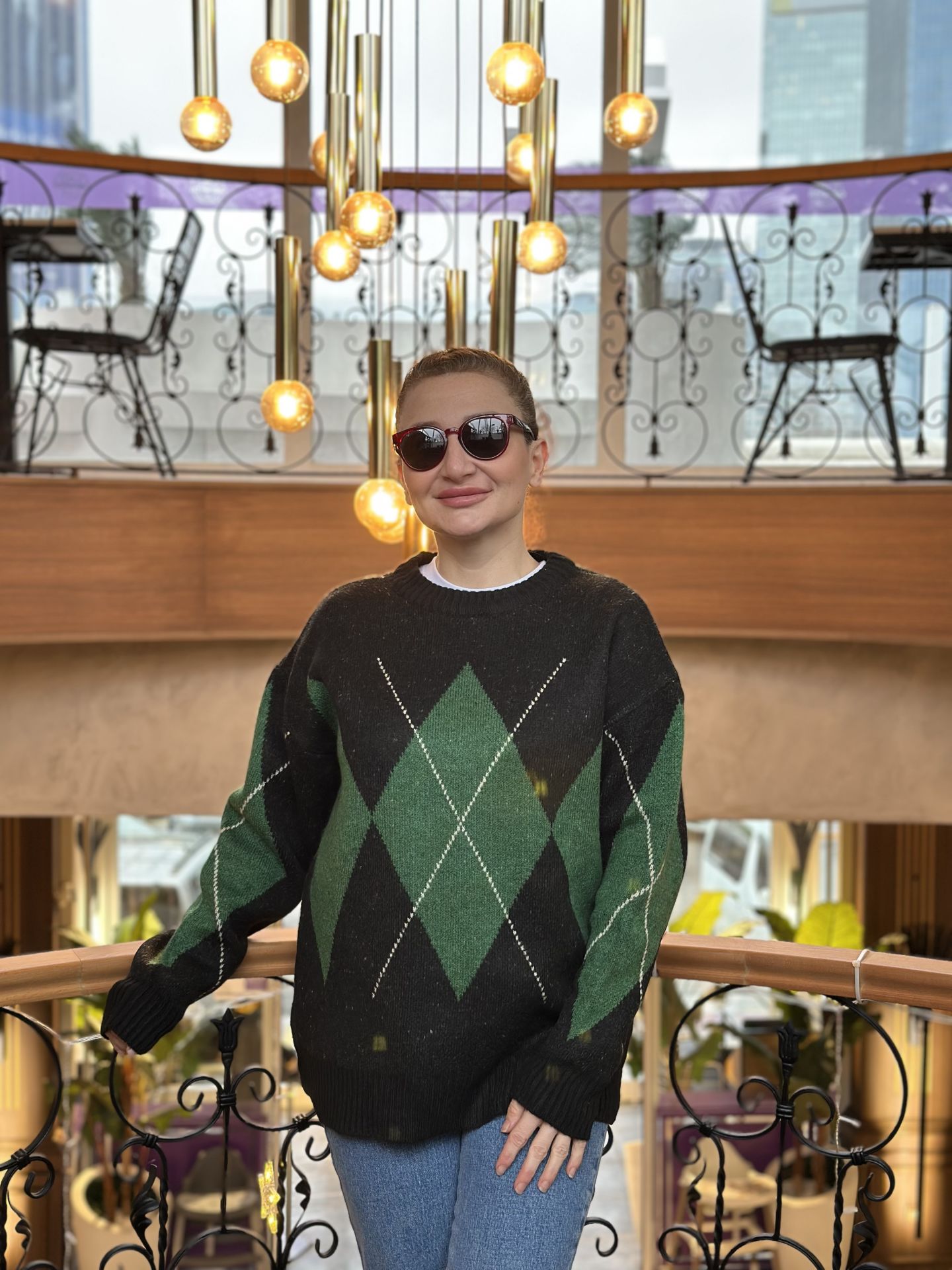 Siyah-yeşil BAKLAVA KAZAK