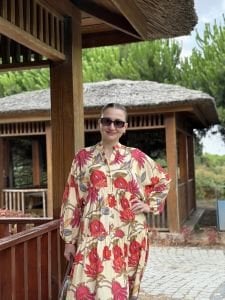 Sarı Floransa tensel katleya elbise