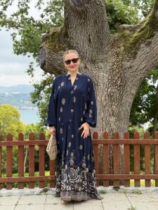 Polo mocca Viskon elbise lacivert