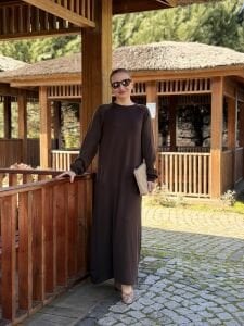 Cupra Modal Elbise Kahve