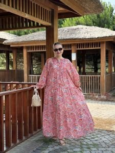 Pembe şal desen modal tensel katleya