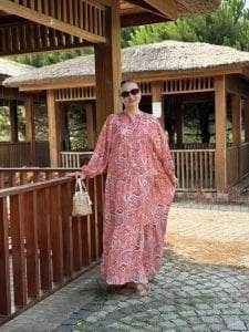 Pembe şal desen modal tensel katleya