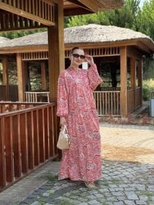 Pembe şal desen modal tensel katleya